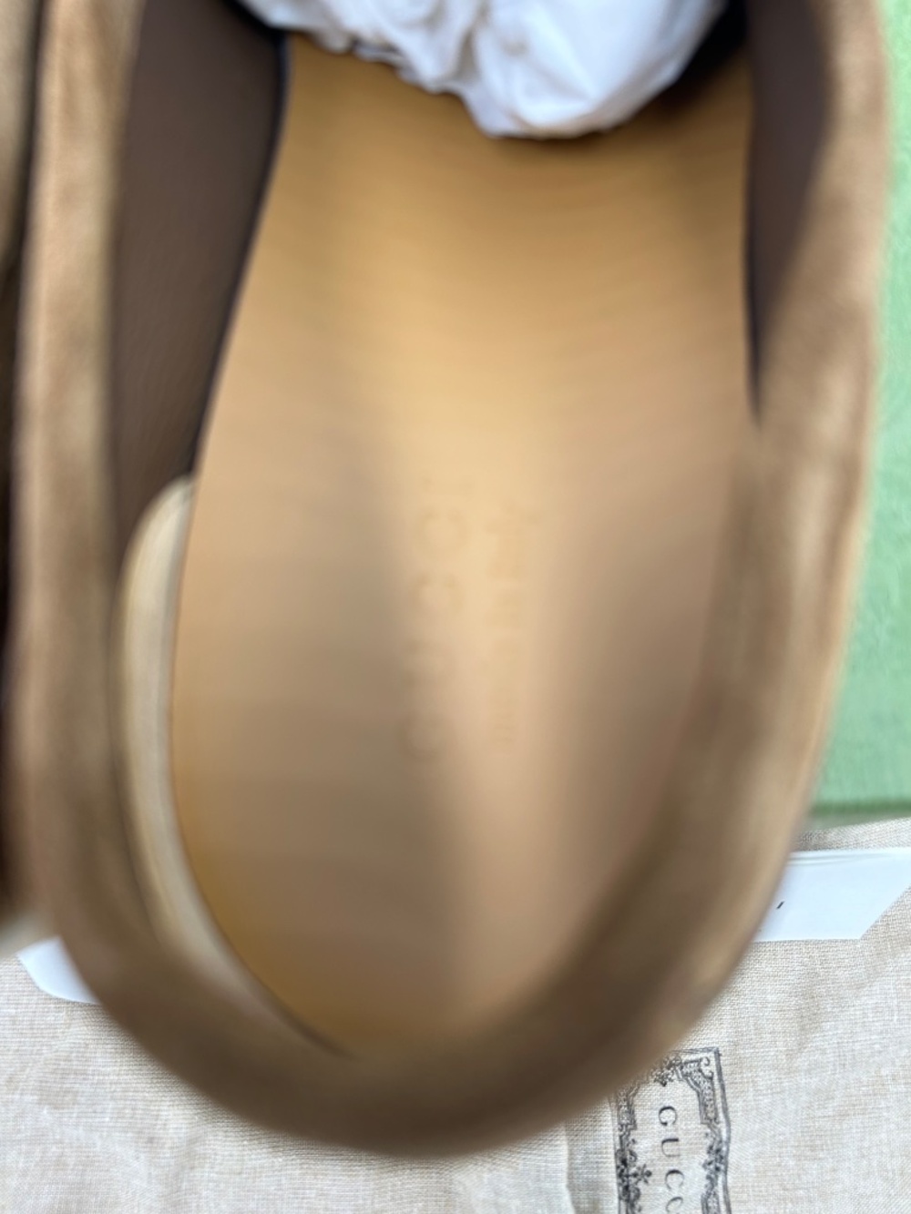 Men’s Gucci tan suede horse bit loafers. Size 11.5.(fits 12 US.) made in Italy. - Picture 11 of 11